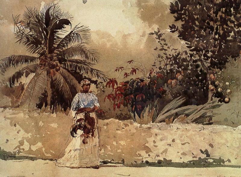 Winslow Homer The way to the market china oil painting image